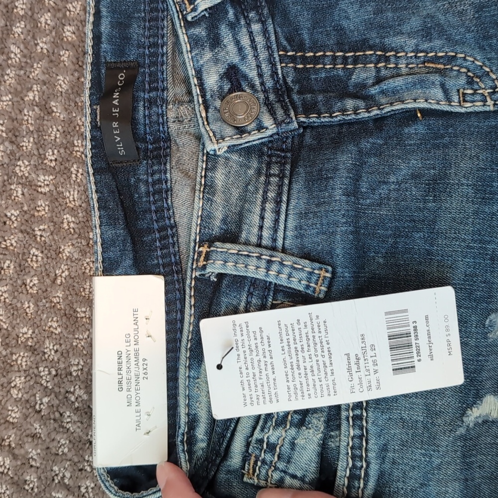NWT Silver Jeans Girlfriend Mid-rise Size 26 - Picture 2 of 10
